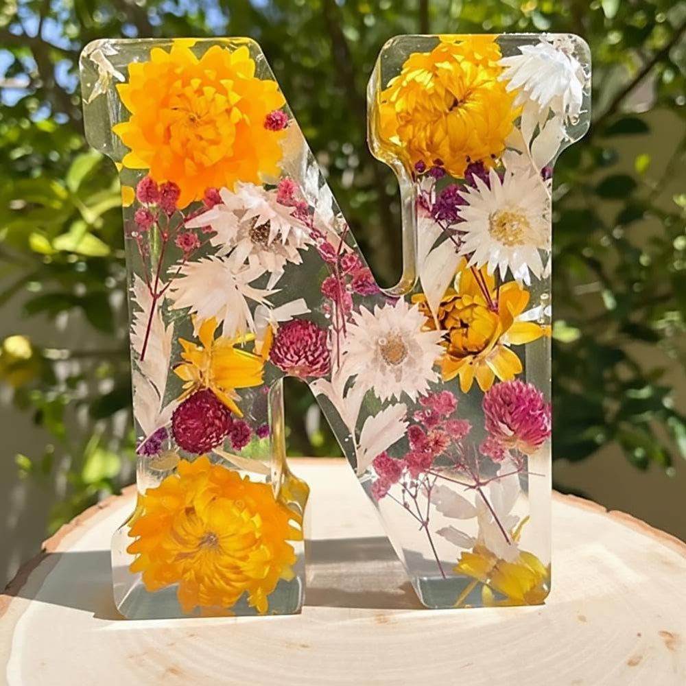 Personalised Floral Letter Ornament | Dried Flower Alphabet Decor Home Display-Wall Decor-Sasha Sydney