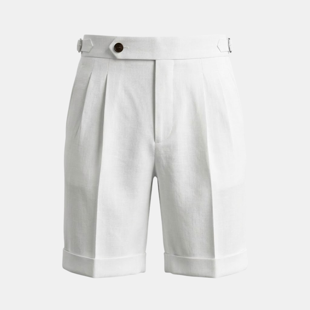 High Waist Pleated Tailored Shorts for Men - Stylish Summer Casual Wear - Image 9