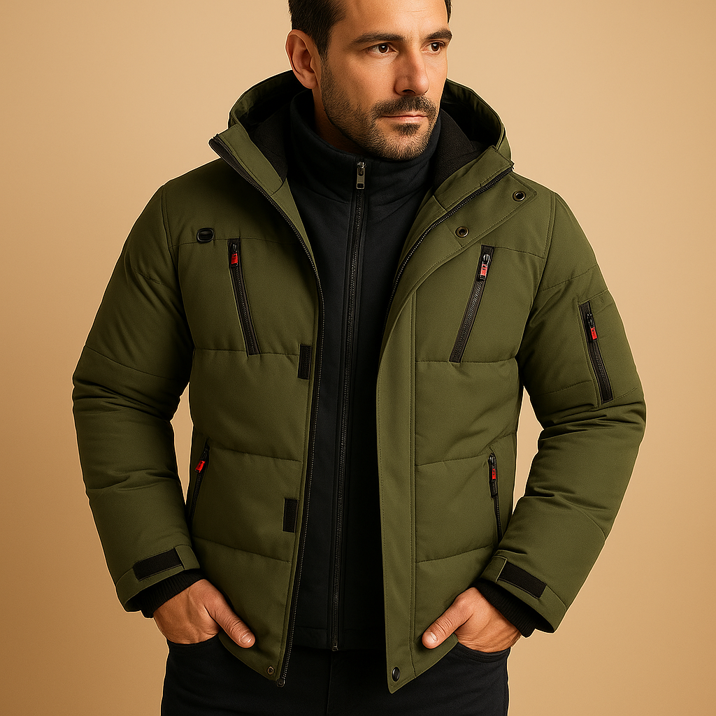 Klaus | Men’s Rugged Thick Winter Jacket with Zipper - Image 5