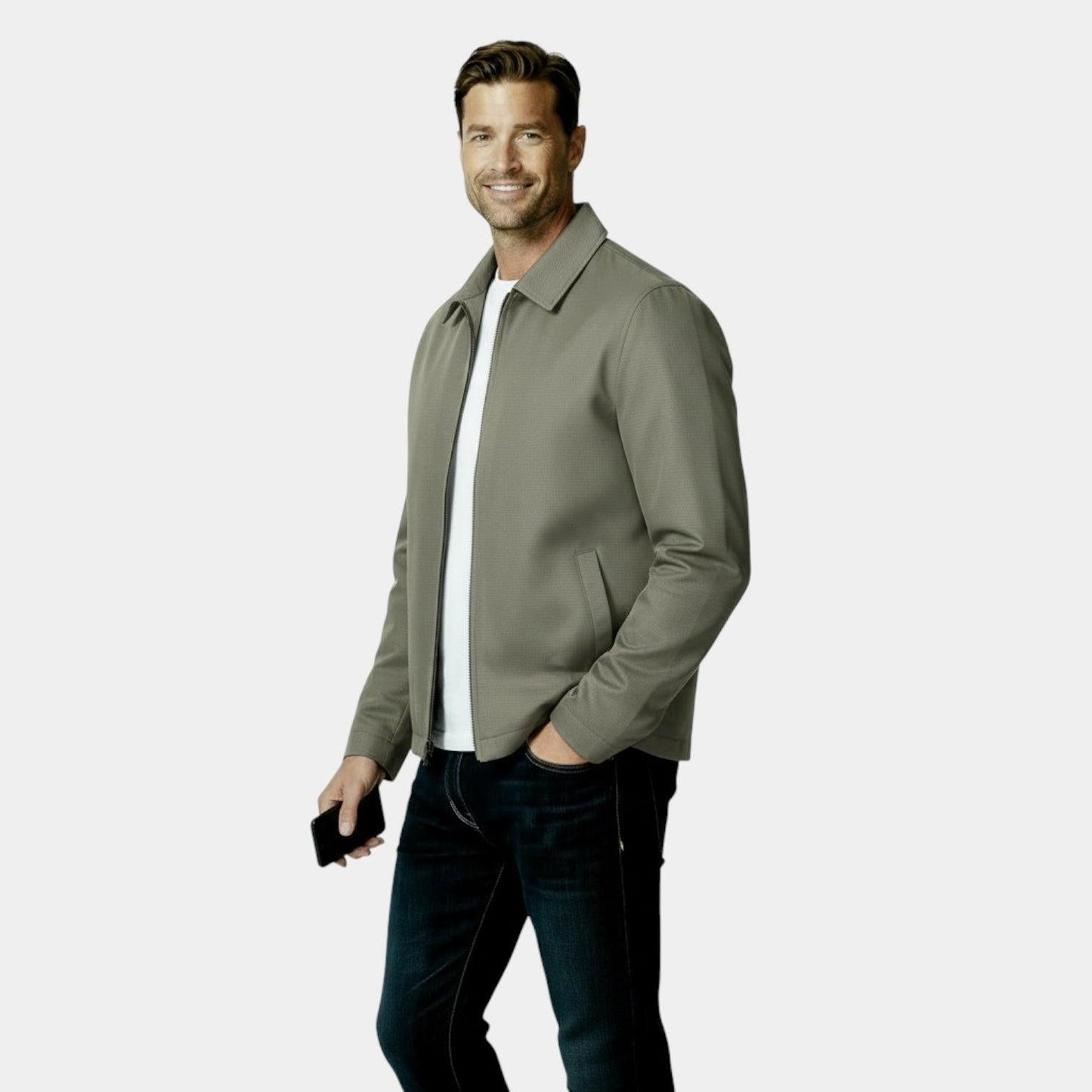 Men's Lightweight Harrington Jacket - Windbreaker Style for Casual Wear - Versatile Outerwear in Multiple Colors - Image 11