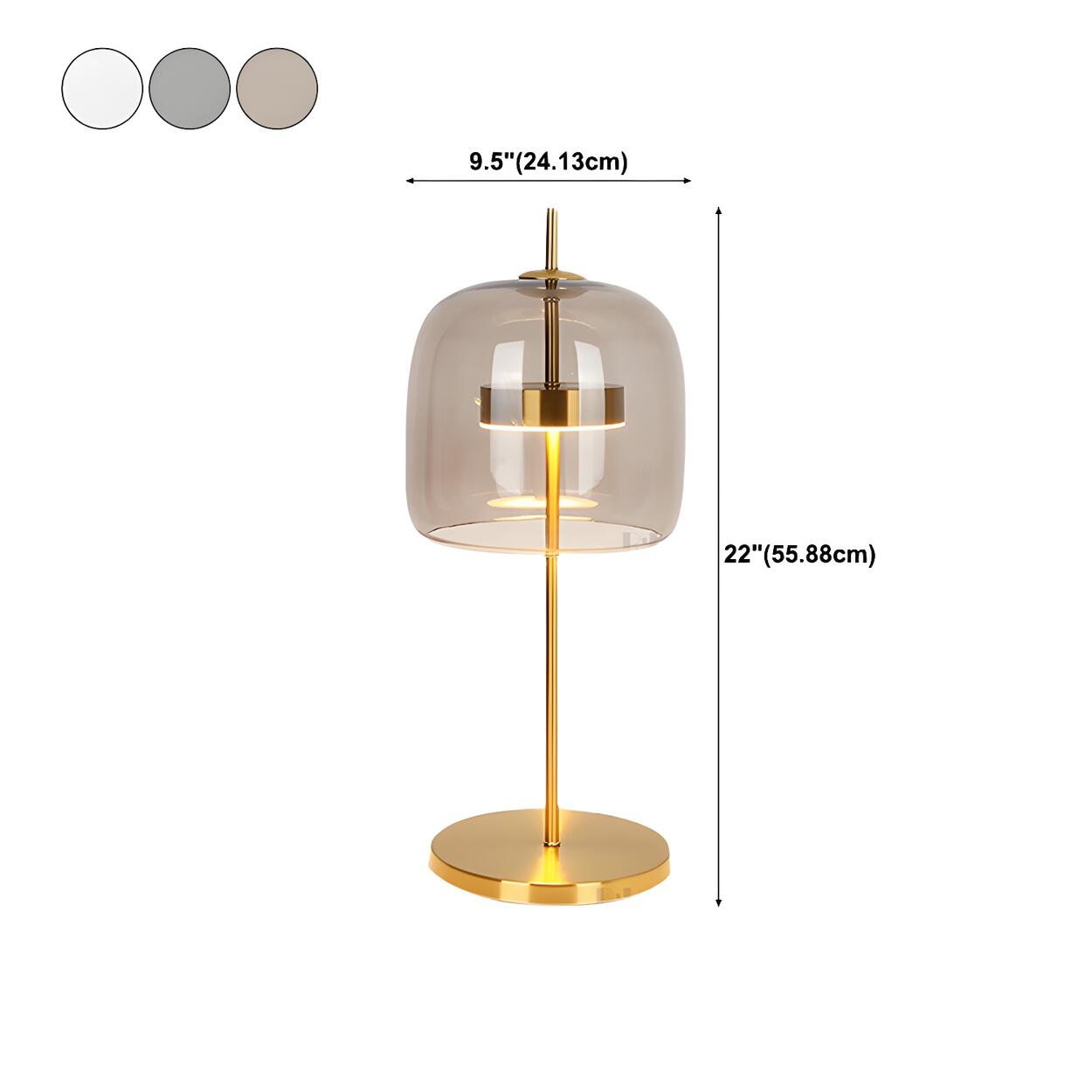 Nordic Glass Dome Table Lamp | Bell Shade Table Light Interior Lighting-Table Lamp-Sasha Sydney