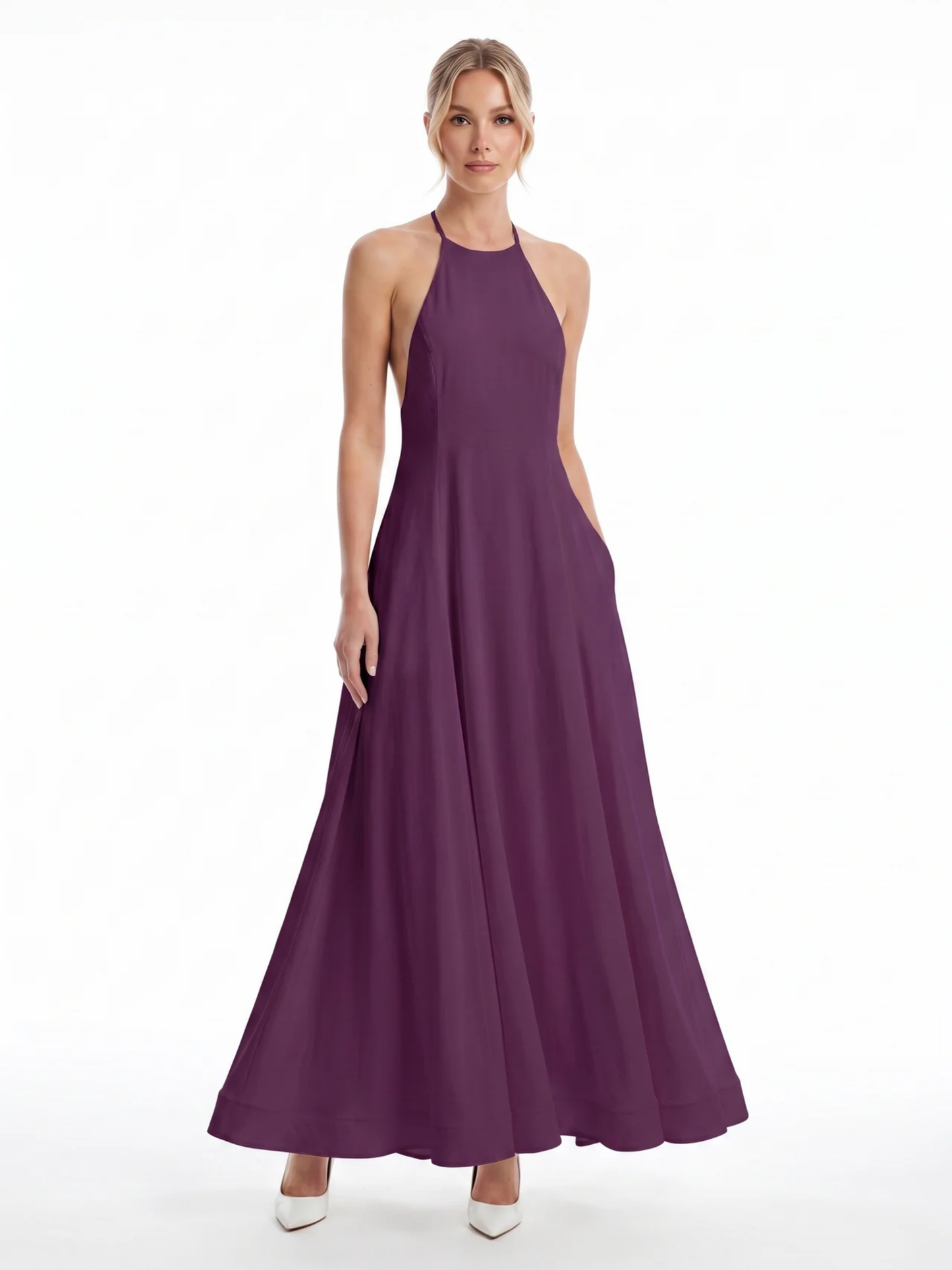 Women's Halter Maxi Dress | Open Back · Sasha Sydney