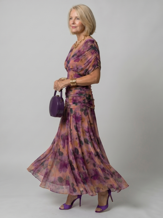 Women's Off-Shoulder Midi Dress | Floral Print · Sasha Sydney