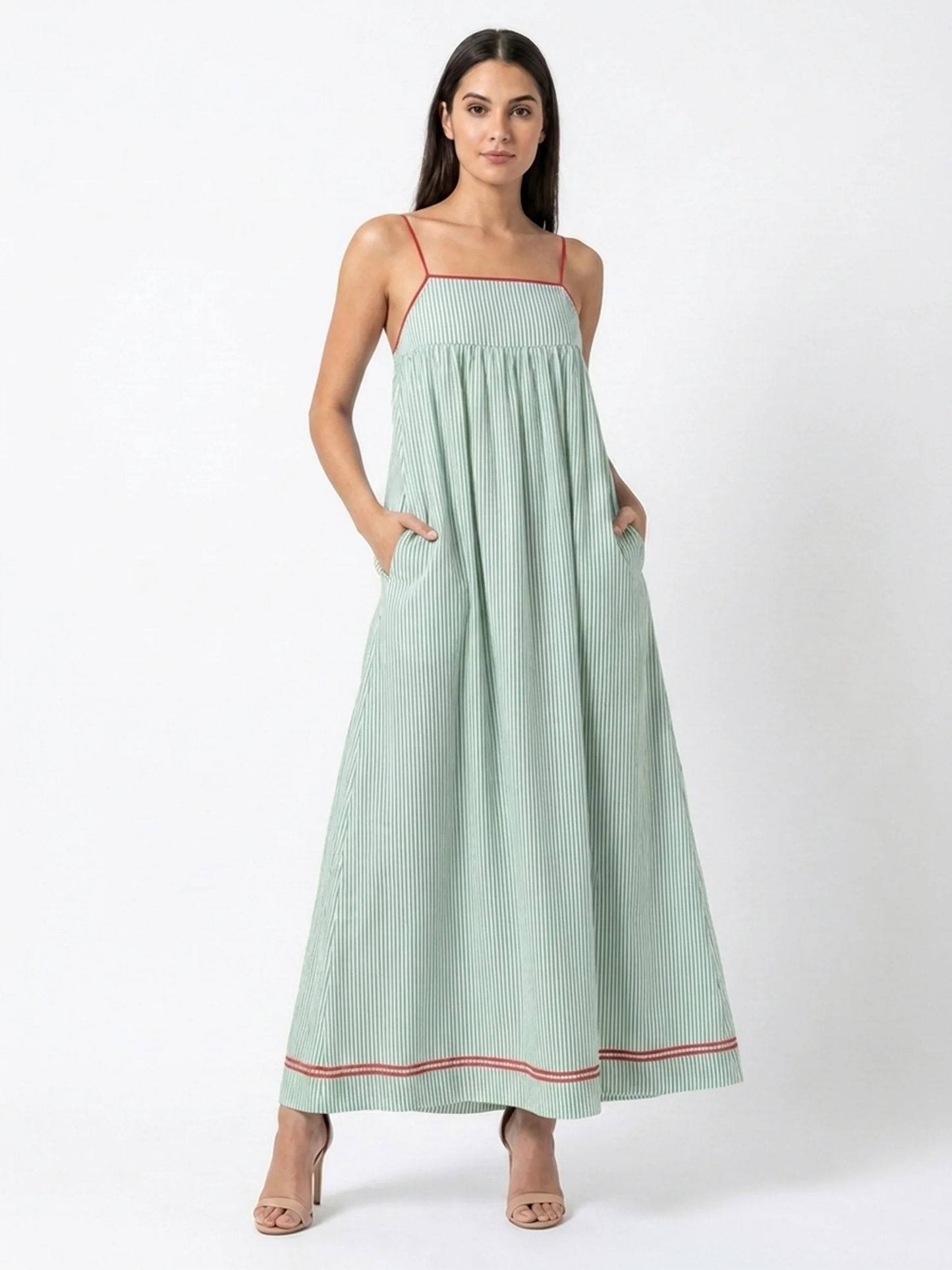 Women's Strappy Maxi Dress | Striped Print · Sasha Sydney