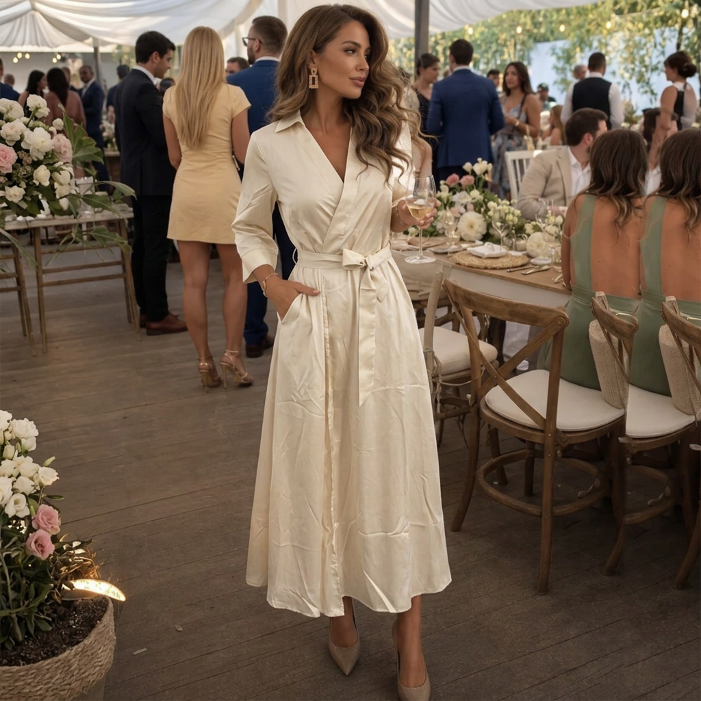 Women's Wrap Midi Dress | Tie-Waist · Sasha Sydney