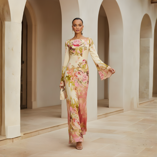 Long Sleeve Maxi Dress in Soft Fabric for Elegant Party Wear - Image 2