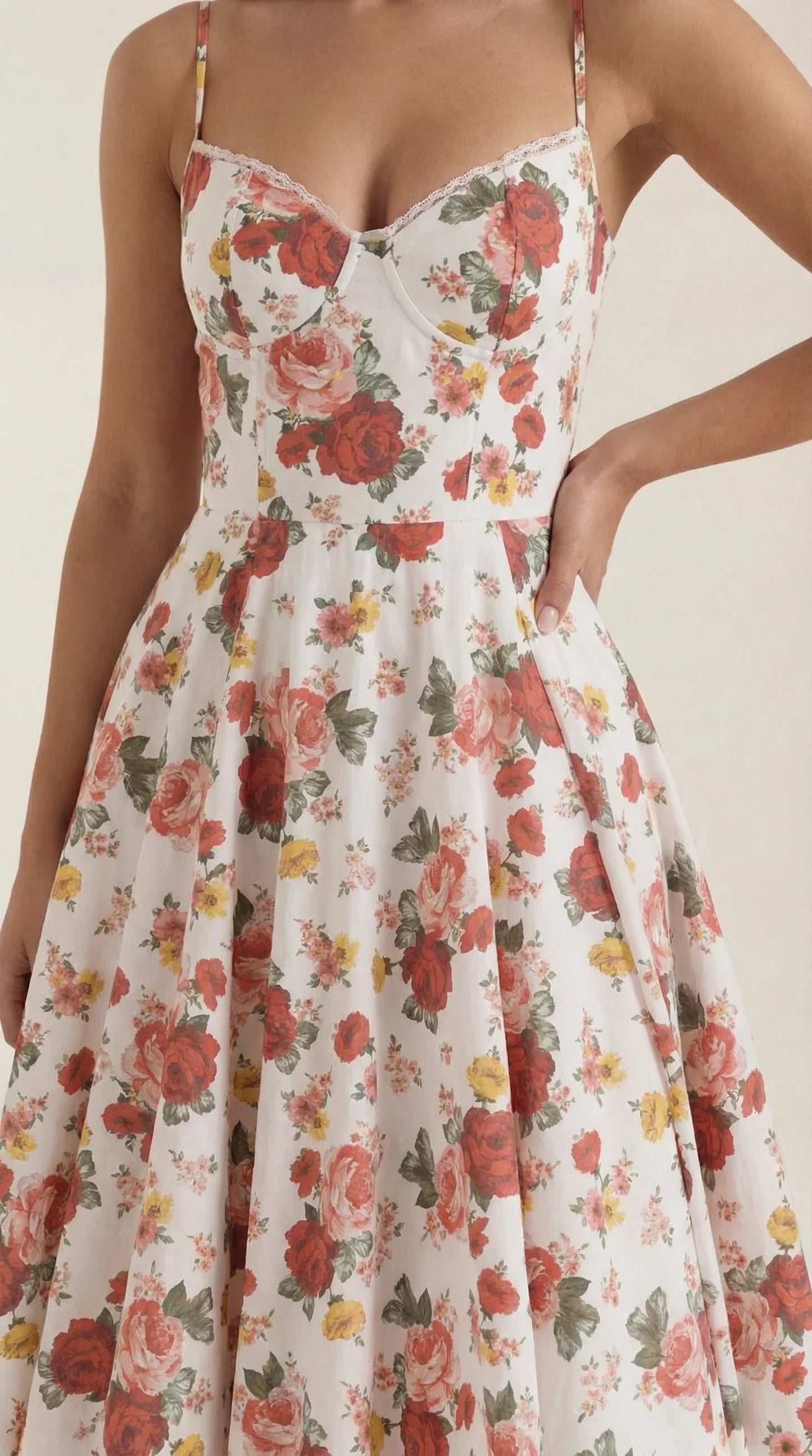 Women's Midi Dress | Sweetheart Neck Fit And Flare Bridal Shower Wear