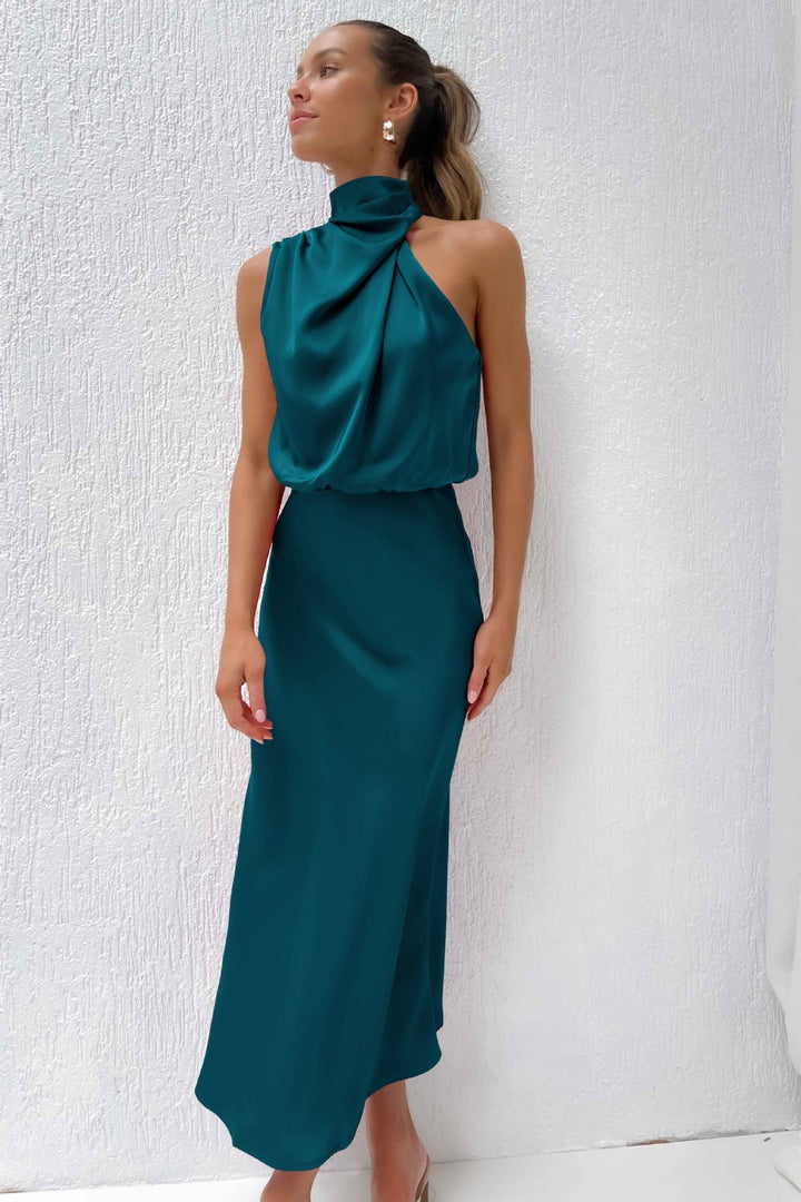 Kangana | Women’s Elegant Halter Neck Maxi Dress | Flattering Fit