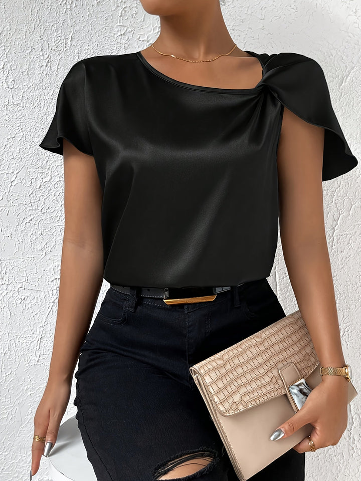 Loretta | Women Draped Top | Chic Shoulder Detail