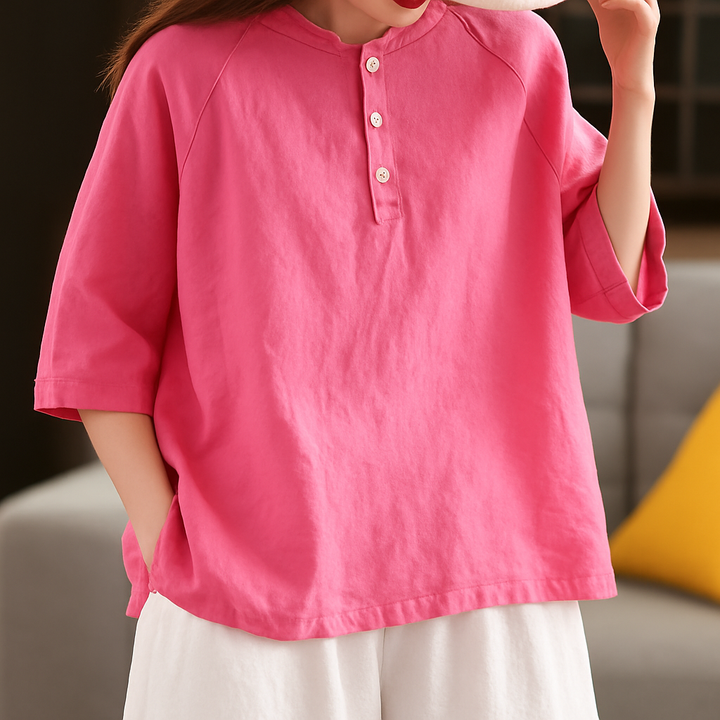 Isla | Women Hooded Linen Blouse | Relaxed Fit
