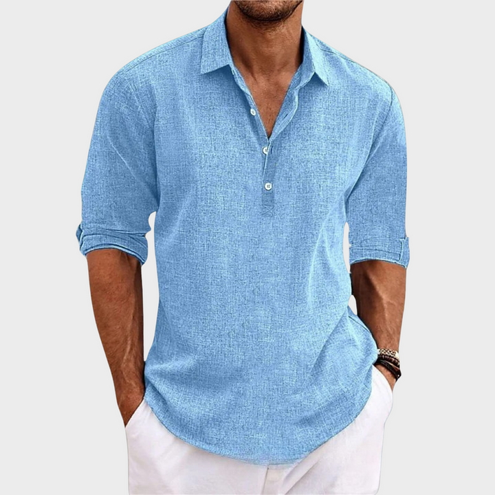 Nathan | Men’s Breathable Long Sleeve Shirt | Easy-Care Comfort