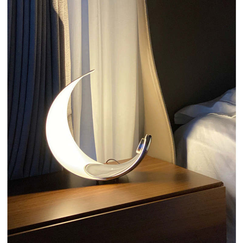 Designer Table Lamp | Modern Half Moon Light-Table Lamp-Sasha Sydney