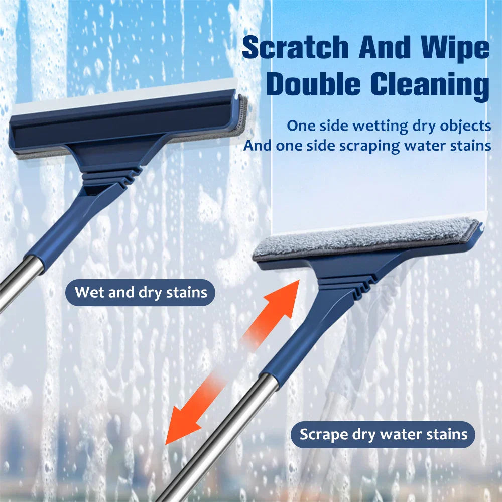 2 In 1 Window Squeegee | Microfibre Cleaner Extendable Handle Home Cleaning-Window Squeegee-Sasha Sydney