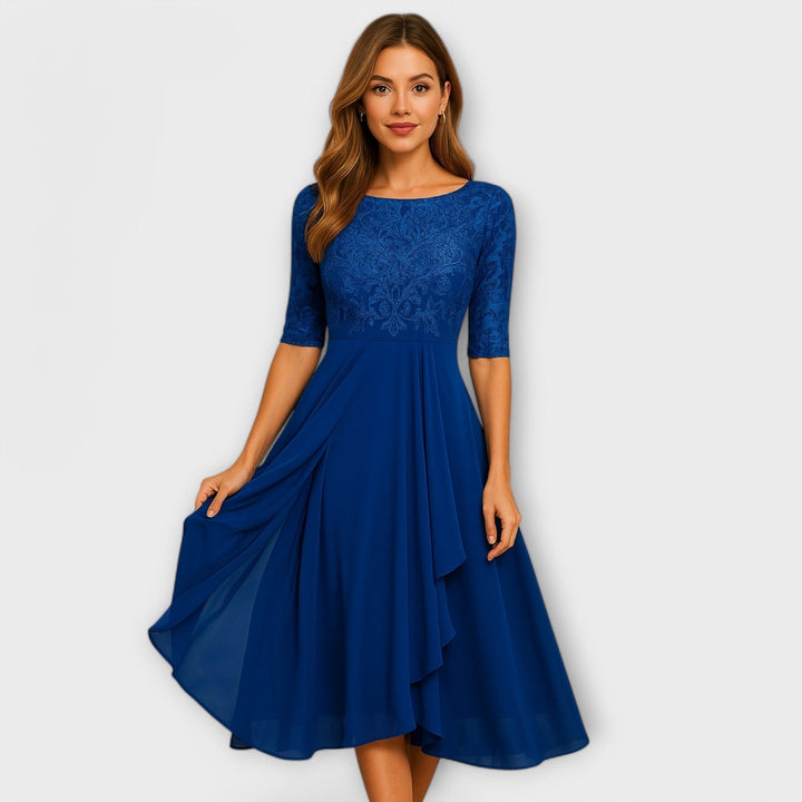 Isla | Women Elegant Midi Dress | Lace Detail