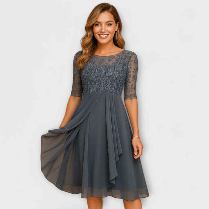 Isla | Women Elegant Midi Dress | Lace Detail