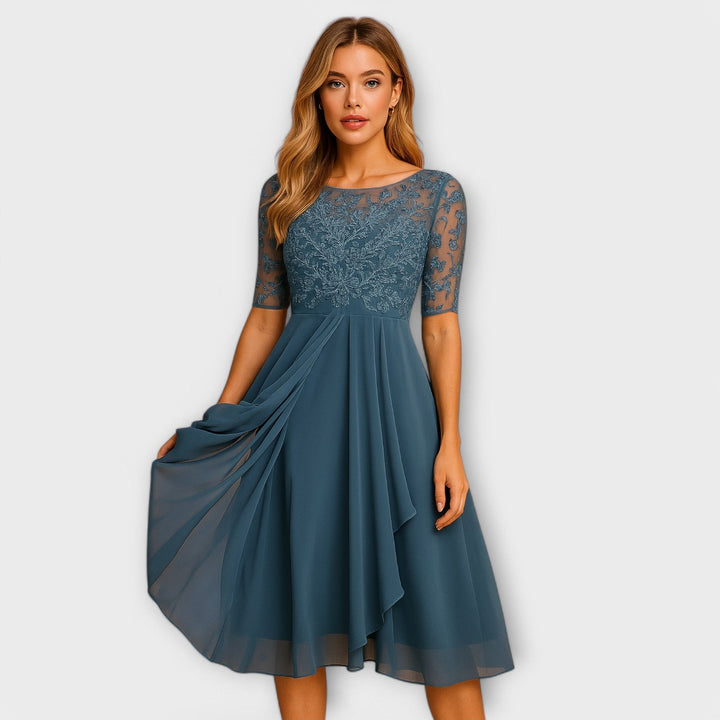 Isla | Women Elegant Midi Dress | Lace Detail