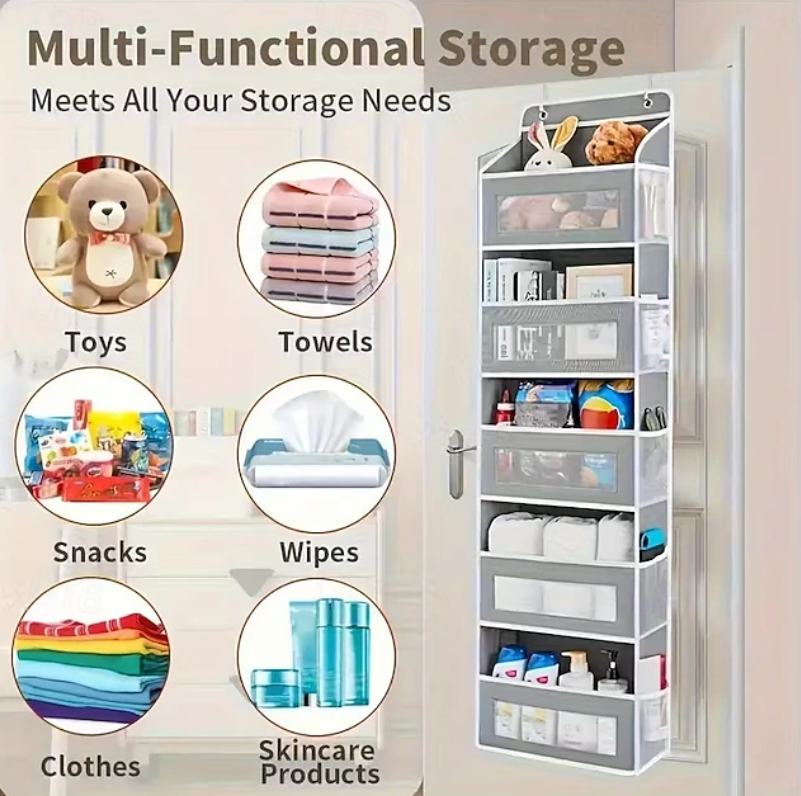 Over Door Hanging Storage Organiser | Multi Pocket Shelf Space Saving Home Organisation-Hanging Storage Organiser-Sasha Sydney