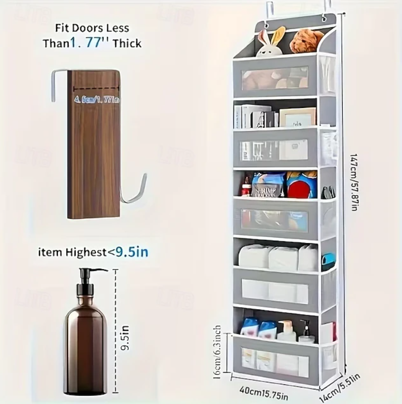 Over Door Hanging Storage Organiser | Multi Pocket Shelf Space Saving Home Organisation-Hanging Storage Organiser-Sasha Sydney