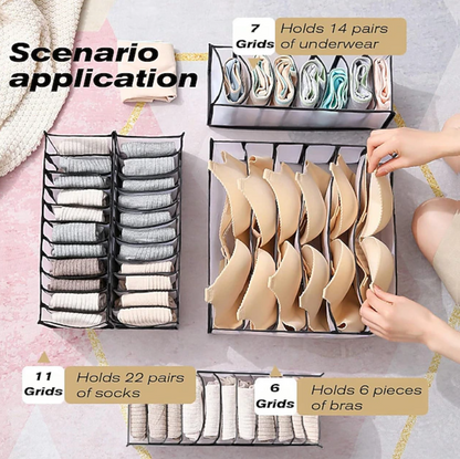 Foldable Drawer Storage Organiser Set | Compartment Dividers Space Saving Home Organisation-Drawer Organiser-Sasha Sydney