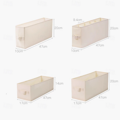 Foldable Fabric Storage Bin | Pull Handle Organiser Wardrobe Organisation-Drawer Organiser-Sasha Sydney