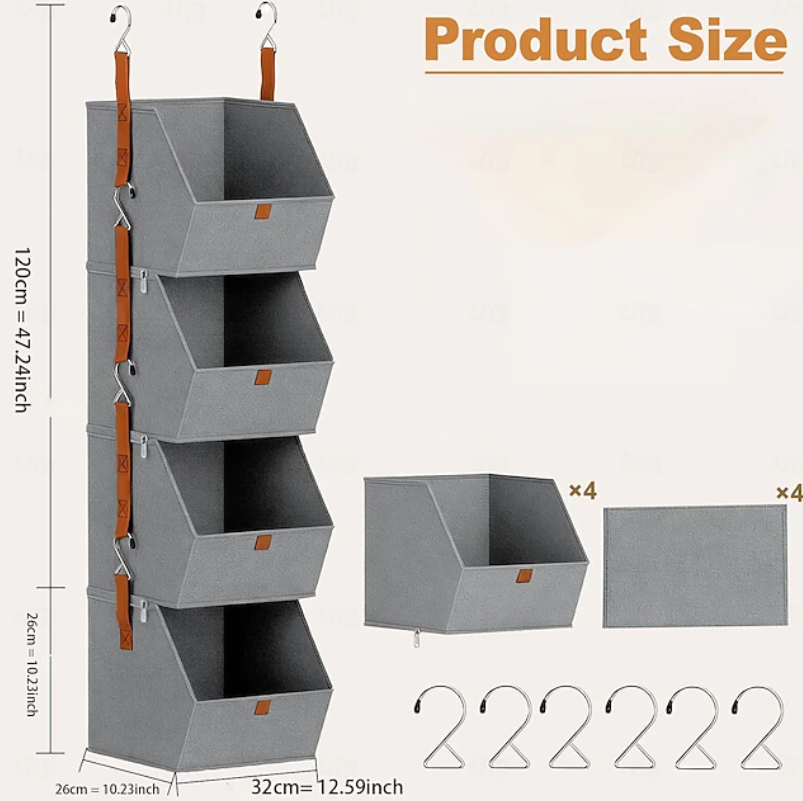Hanging Fabric Storage Organiser | Multi Tier Closet Storage Space Saving Organisation-Hanging Storage Organiser-Sasha Sydney
