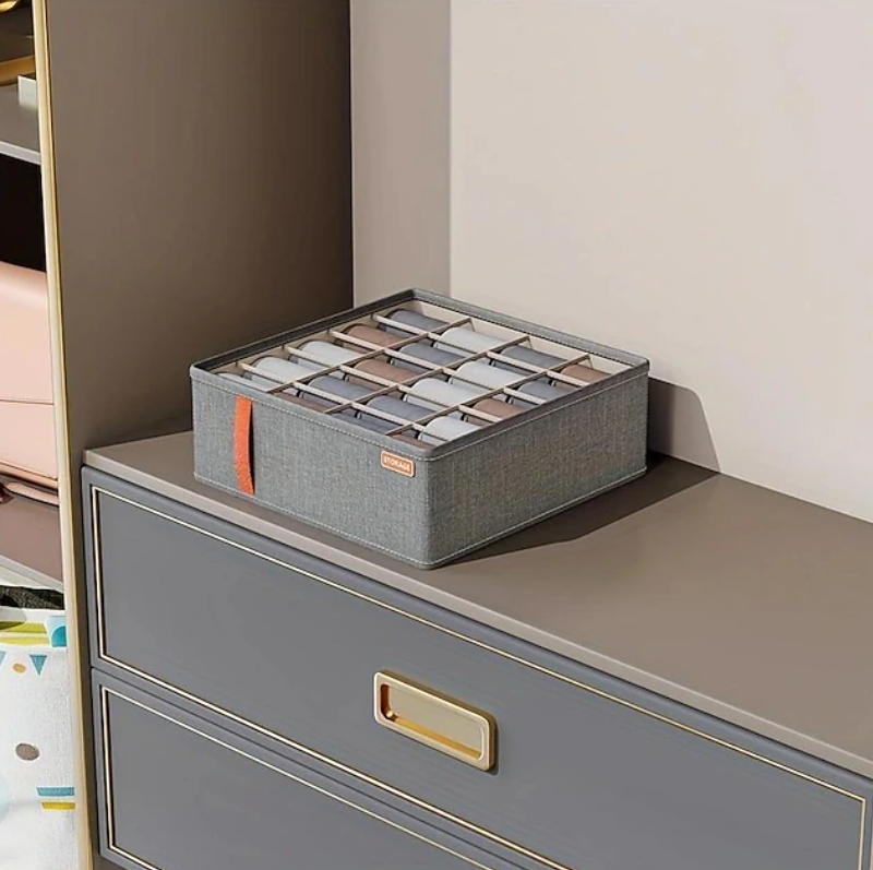 Fabric Drawer Storage Organiser Set | Compartment Storage Boxes Wardrobe Organisation-Drawer Organiser-Sasha Sydney
