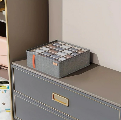 Fabric Drawer Storage Organiser Set | Compartment Storage Boxes Wardrobe Organisation-Drawer Organiser-Sasha Sydney