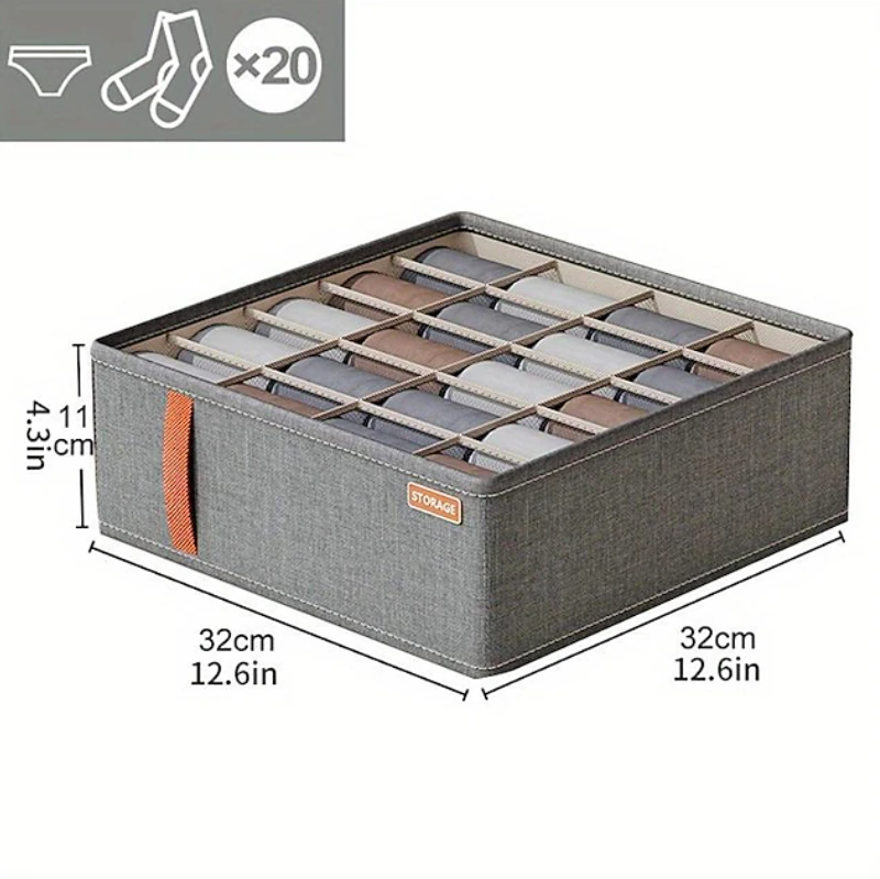 Fabric Drawer Storage Organiser Set | Compartment Storage Boxes Wardrobe Organisation-Drawer Organiser-Sasha Sydney