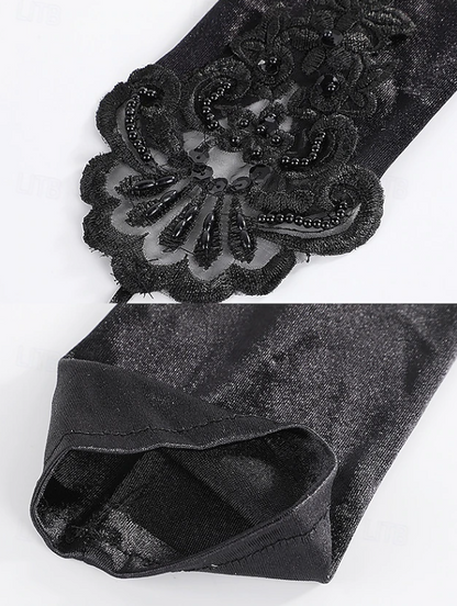 Women Vintage Style Accessory Set | Feather Scarf Long Gloves Costume Events-Women Accessory-Sasha Sydney