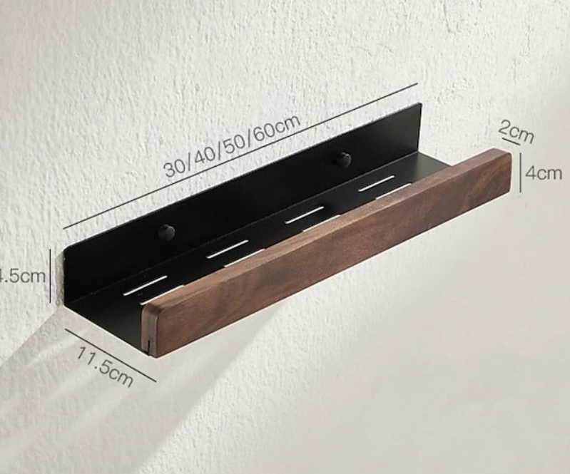Modern Wall Mounted Storage Shelf | Wood Effect Front Panel Bathroom Organisation-Wall Shelf-Sasha Sydney