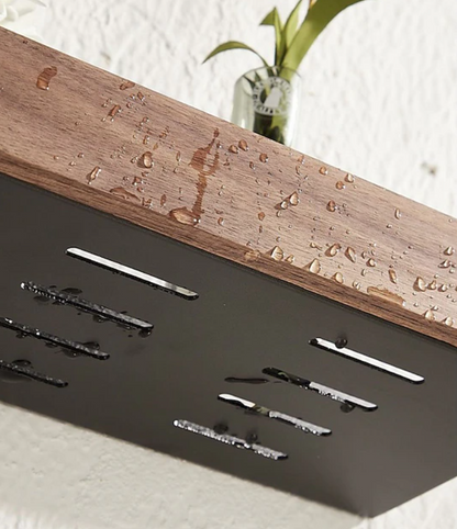 Modern Wall Mounted Storage Shelf | Wood Effect Front Panel Bathroom Organisation-Wall Shelf-Sasha Sydney