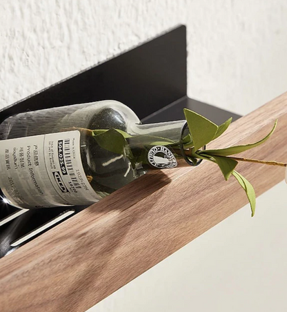 Modern Wall Mounted Storage Shelf | Wood Effect Front Panel Bathroom Organisation-Wall Shelf-Sasha Sydney