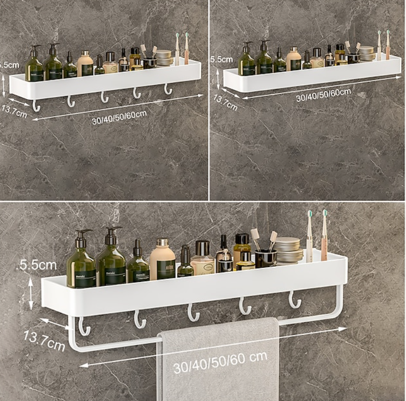 Modern Wall Mounted Bathroom Shelf | Storage Rack Towel Bar Bathroom Organisation-Wall Shelf-Sasha Sydney