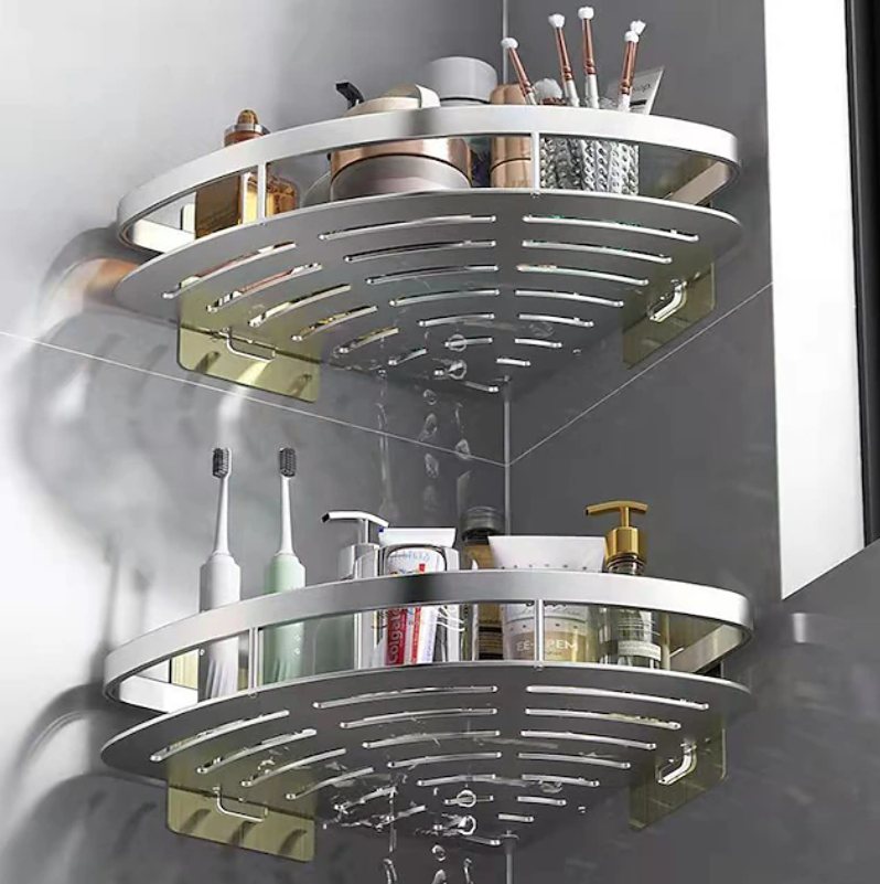 Modern Corner Shower Shelf | Wall Mounted Storage Rack Bathroom Organisation-Wall Shelf-Sasha Sydney