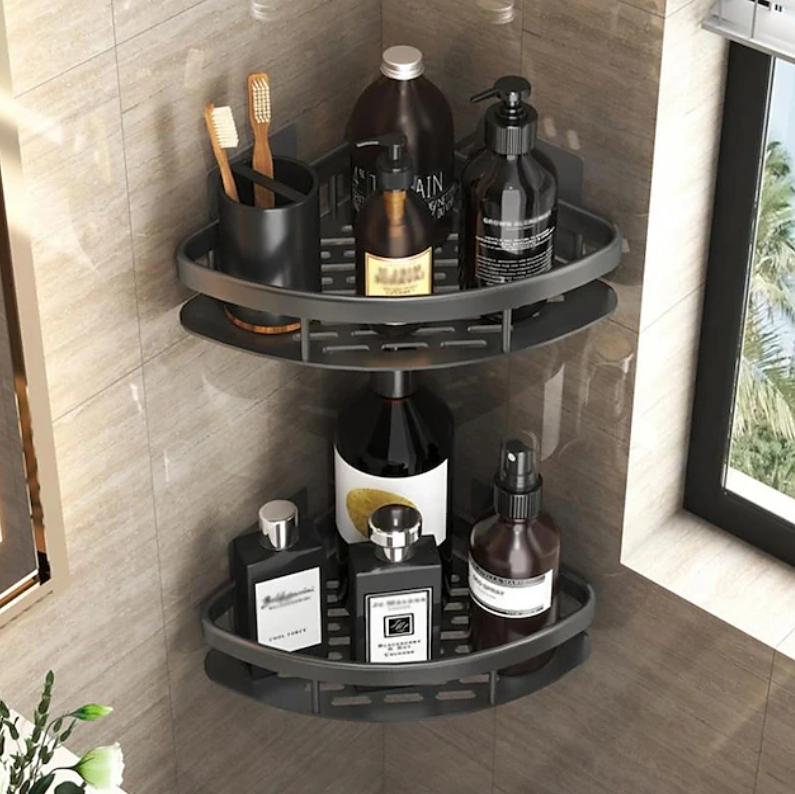 Modern Corner Shower Shelf | Wall Mounted Storage Rack Bathroom Organisation-Wall Shelf-Sasha Sydney