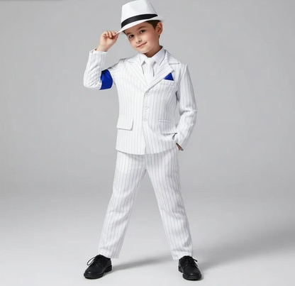 Kids Costume Suit Set | Pinstripe Jacket Trousers