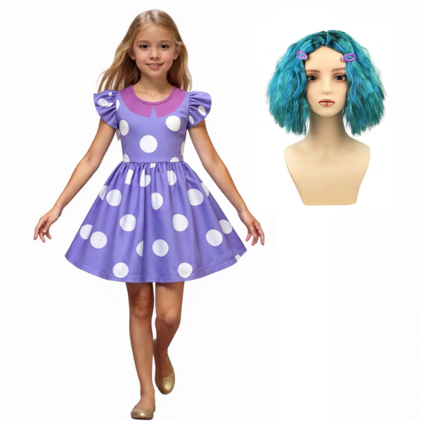 Kids Polka Dot Costume Dress | Ruffle Sleeves