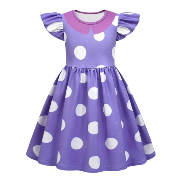 Kids Polka Dot Costume Dress | Ruffle Sleeves