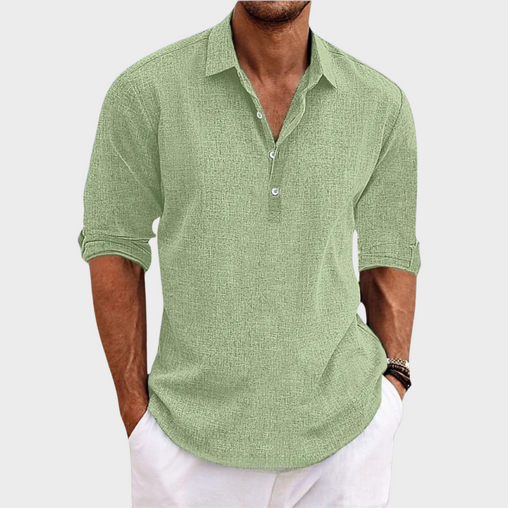 Nathan | Men’s Breathable Long Sleeve Shirt | Easy-Care Comfort