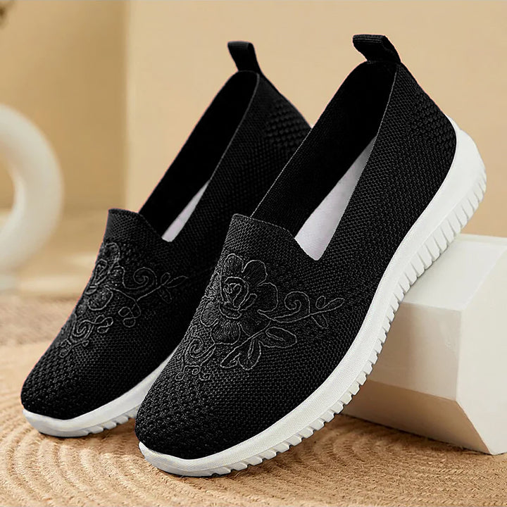 Nayara | Women's Breathable Soft Shoes | Elegant Floral Embroidery