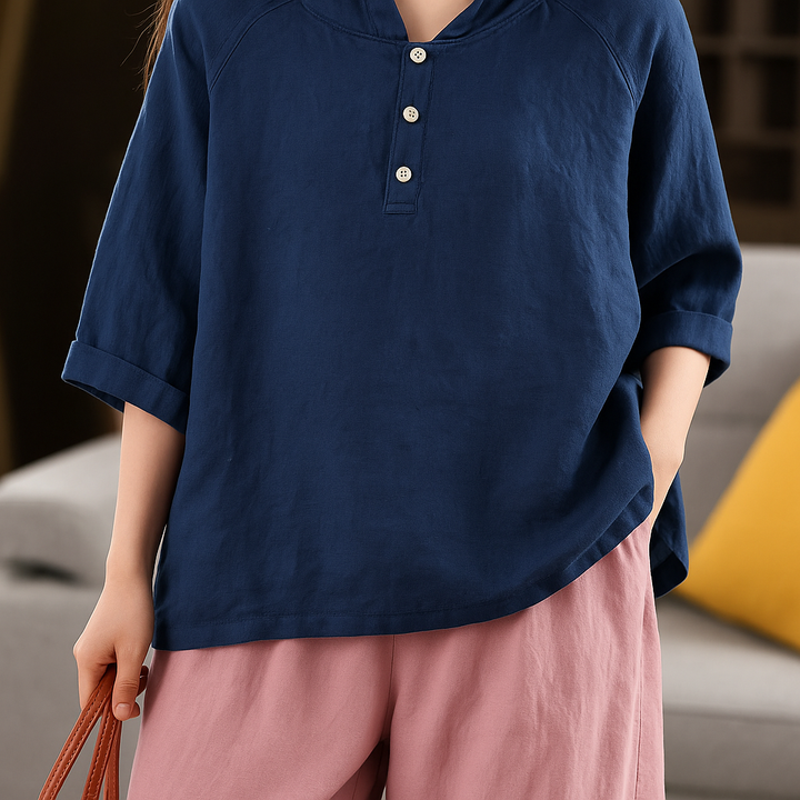 Isla | Women Hooded Linen Blouse | Relaxed Fit