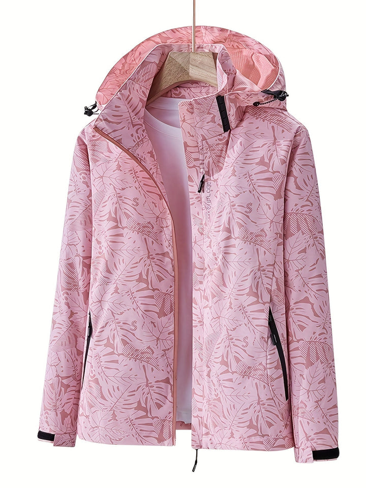 Joana | Women's Windproof Softshell Jacket | Chic Botanical Print