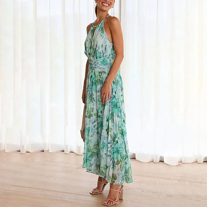 Delilah | Women Pleated Midi Dress | Halter Silhouette