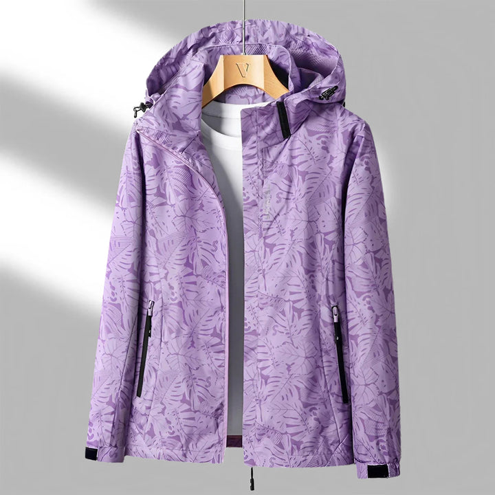 Joana | Women's Windproof Softshell Jacket | Chic Botanical Print