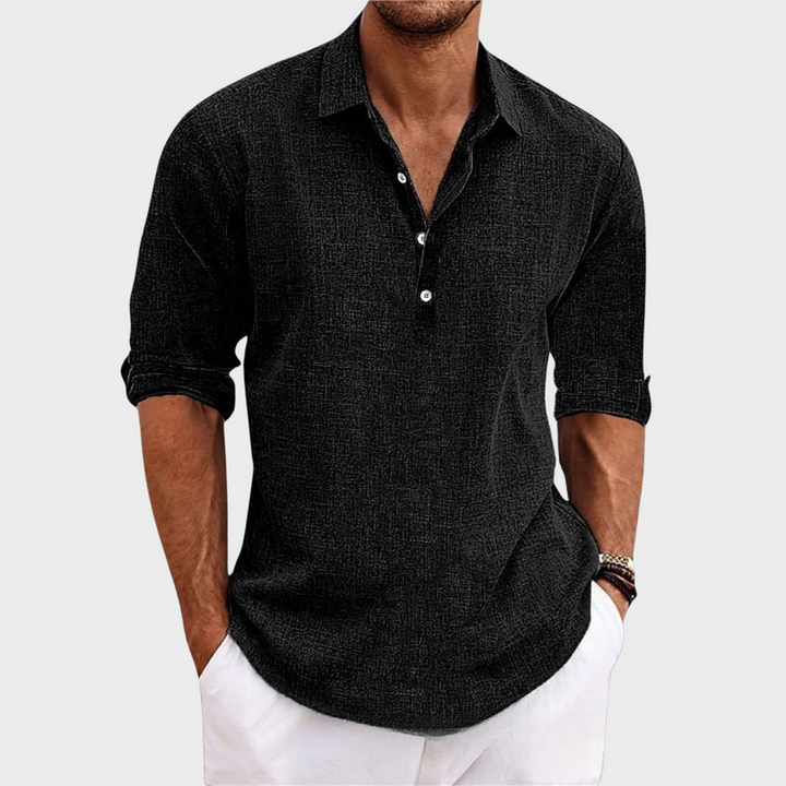Nathan | Men’s Breathable Long Sleeve Shirt | Easy-Care Comfort
