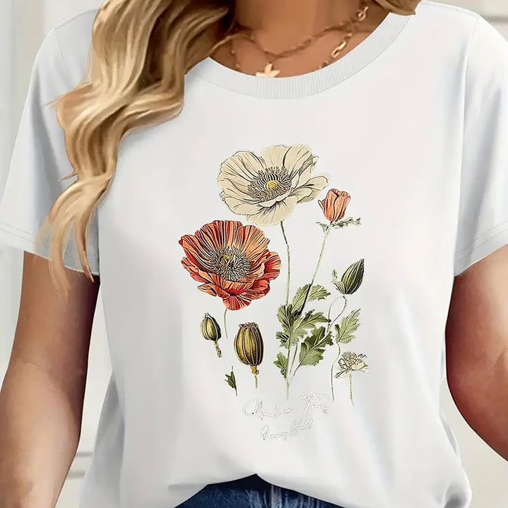 Amelia | Women Floral Print Tee | Breathable
