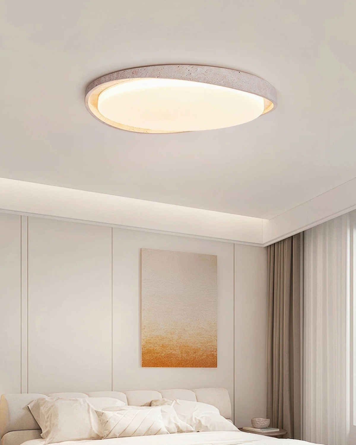 Oval Flush Mount Ceiling Light | Modern Ambient Lighting-Ceiling Light-Sasha Sydney