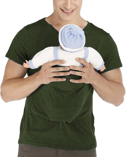 Men Kangaroo Baby Carrier T Shirt | V Neck Short Sleeve Infant Carrying-Baby Carrier-Sasha Sydney
