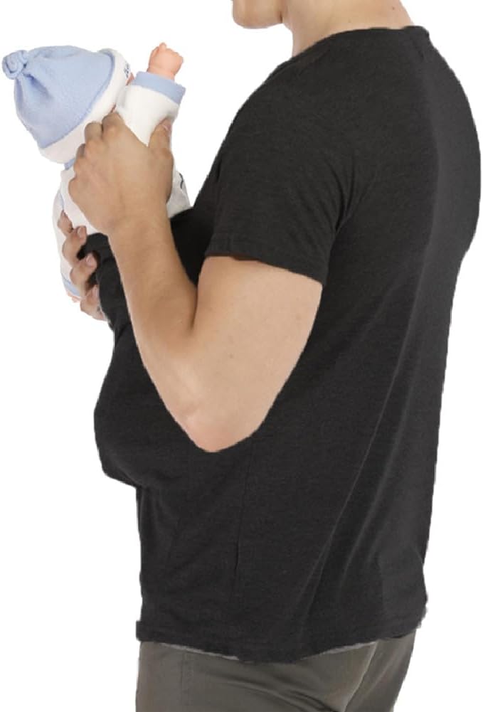 Men Kangaroo Baby Carrier T Shirt | V Neck Short Sleeve Infant Carrying-Baby Carrier-Sasha Sydney