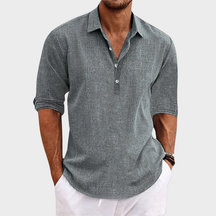 Nathan | Men’s Breathable Long Sleeve Shirt | Easy-Care Comfort
